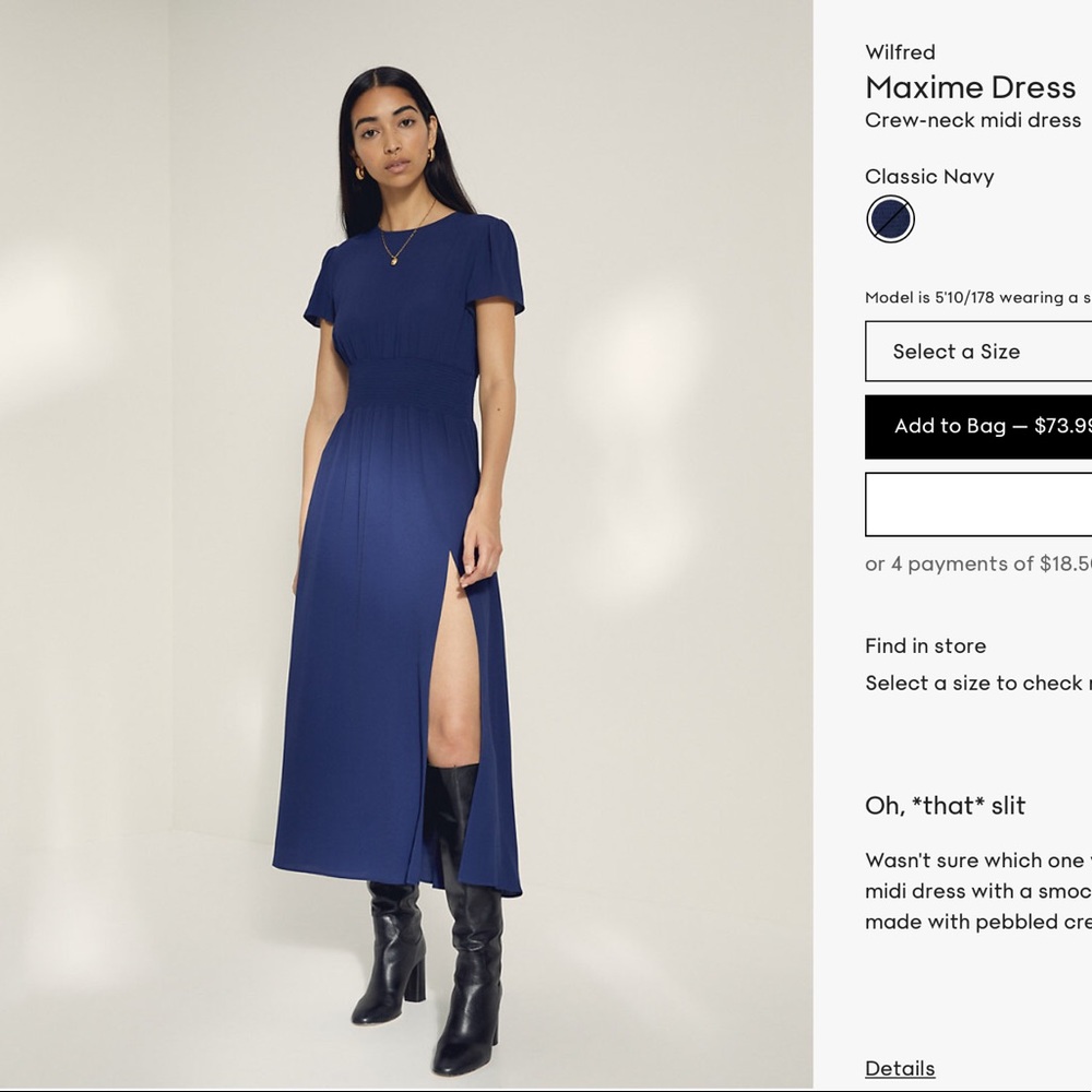 Aritzia Wilfred Maxime Dress M